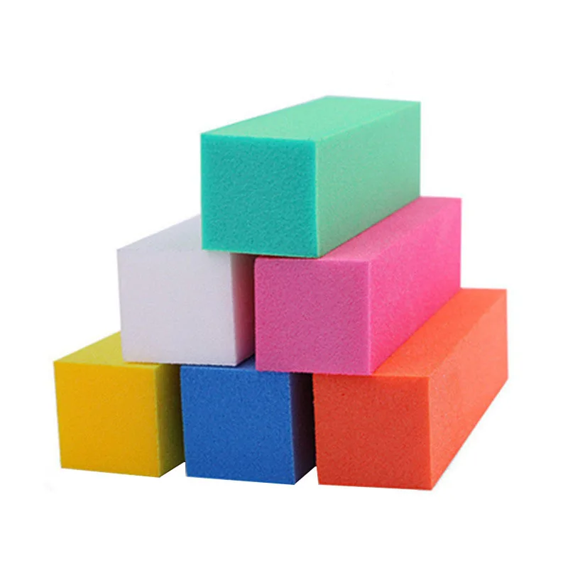 High Foaming Square Sponge Nail File 7 Colors Soft Sanding Block Manicure Tool Modification Polishing Strip Not hurt the Nails | Красота и