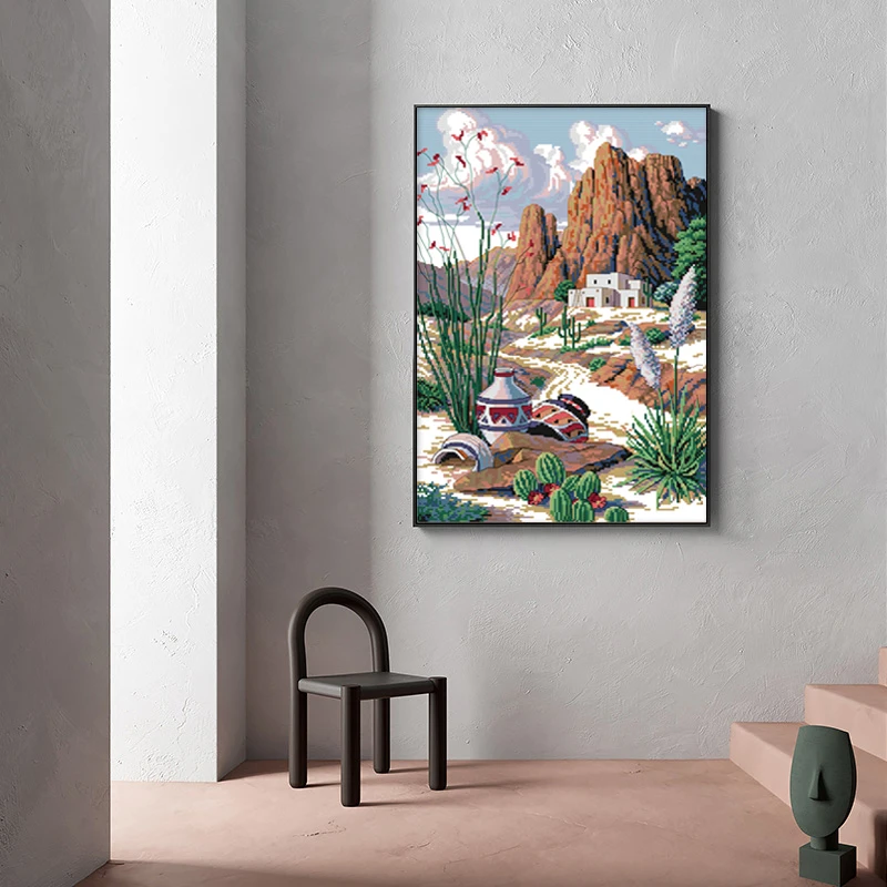 Набор для вышивки крестиком пейзажами белое полотно ручная работа домашний