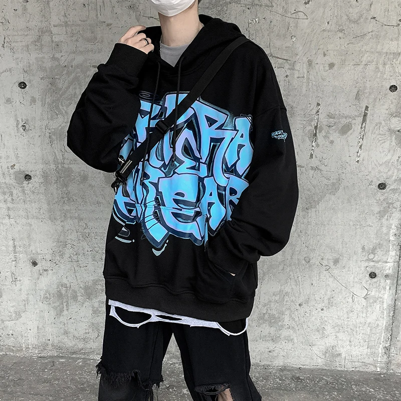 

LIFENWENNA Harajuku Hoodie Men Pullover Autumn New Fashion Graffiti Streetwear Men's Hooded Sweatshirt Casual Oversized Hip Hop