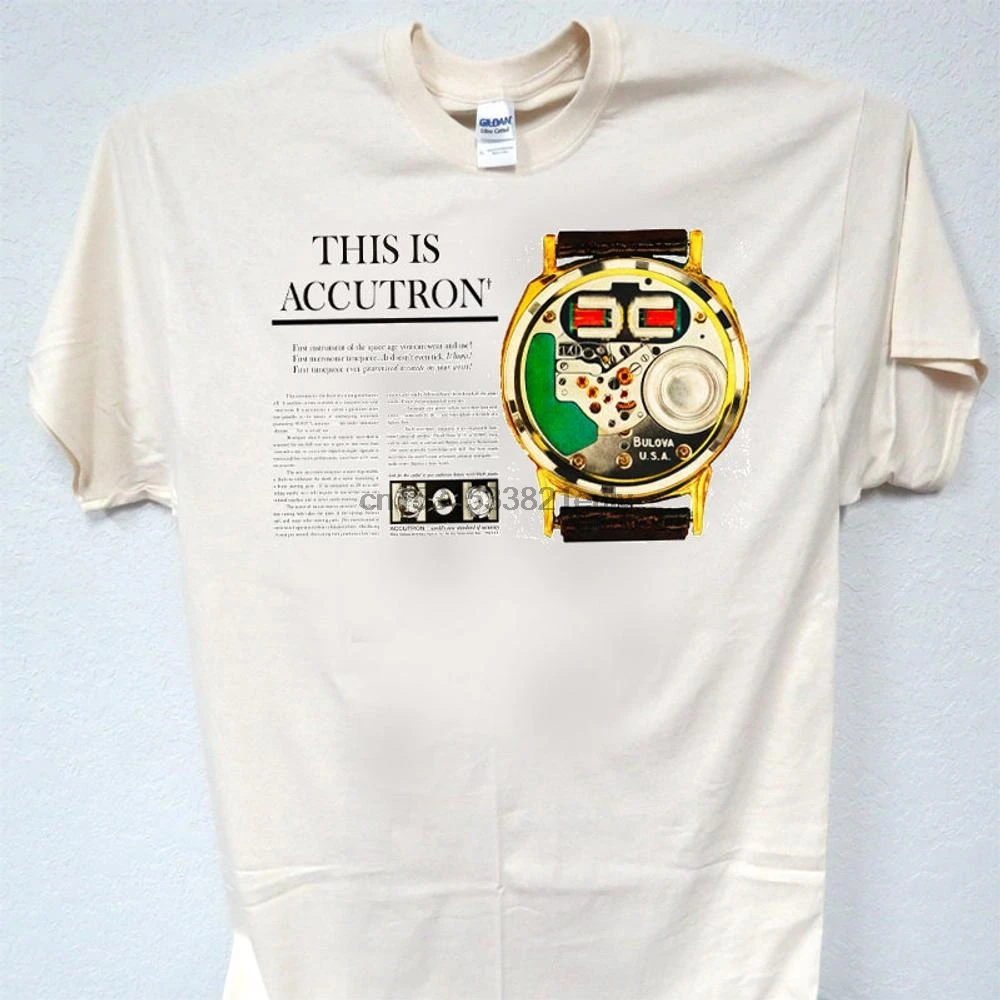 Часы Accutron крутая Мужская футболка цвета слоновой кости Размеры S 5X T 4 L @ K |