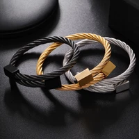 luxury bracelet mens luxury stainless steel bracelets punk wire winding mens hand bracelets designer jewelry men jewelry