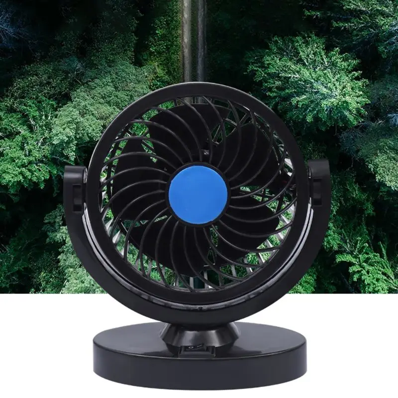 

fan 12V 360 ° Rotation Fan 2 Speed strong wind double fan for all families