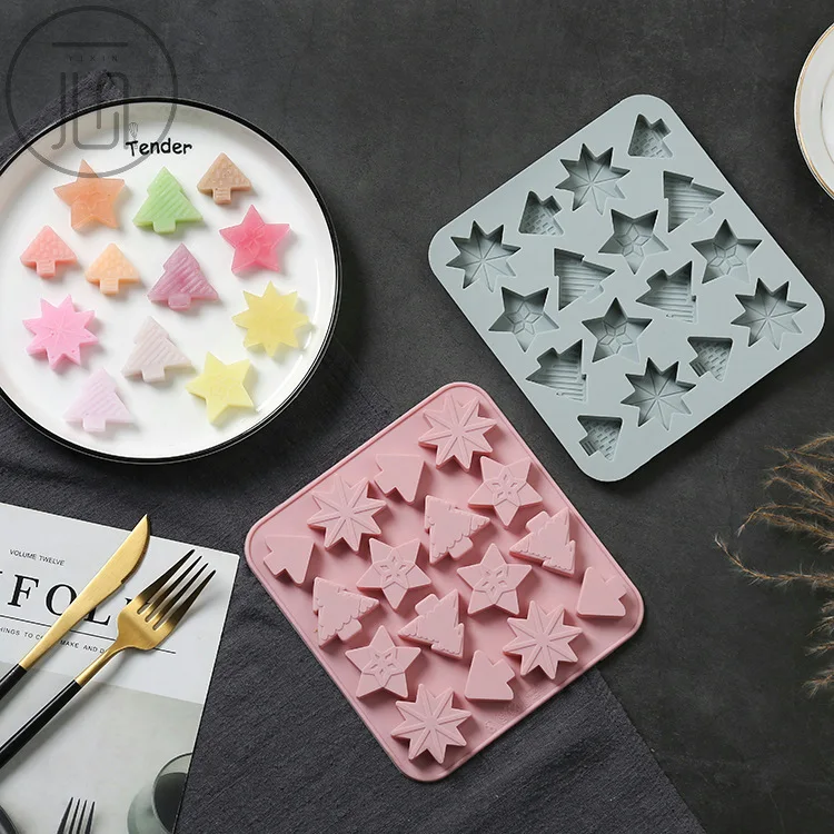

Silicone mold Christmas series snowflake Christmas tree and other jewelry modeling mold baking chocolate mold fondant mold