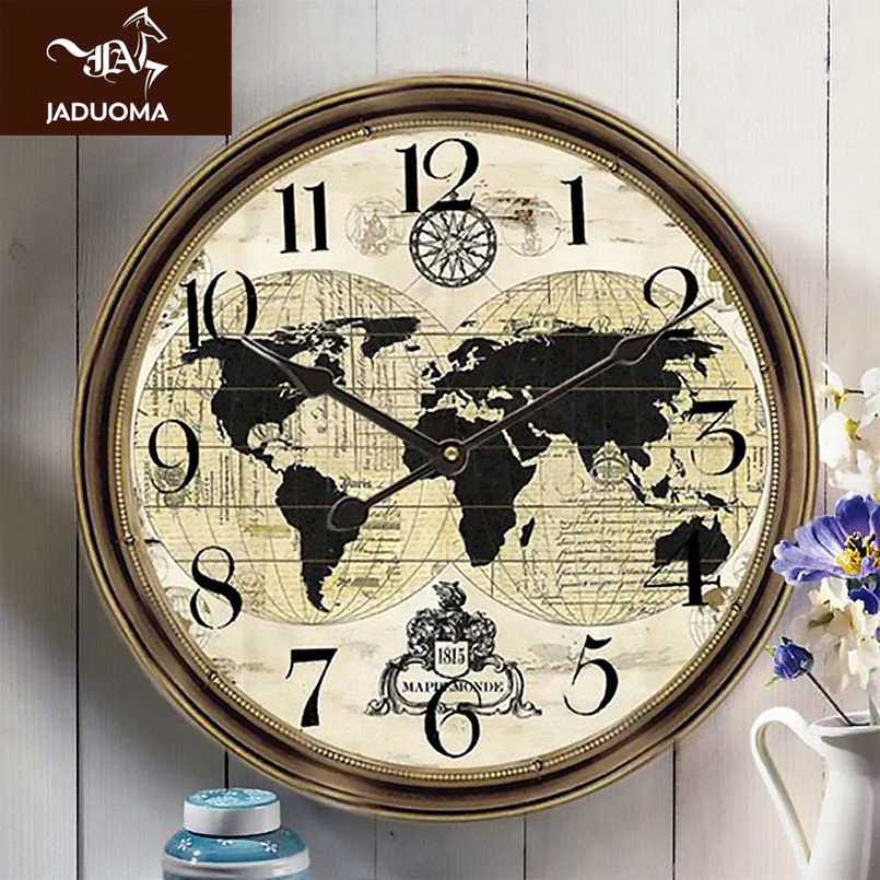 

JADUOMA 3D Wall Clock Quartz Vintage Mute Wall Clocks For Living Room Watch Silent Movement Duvar Saati For Home Decoration