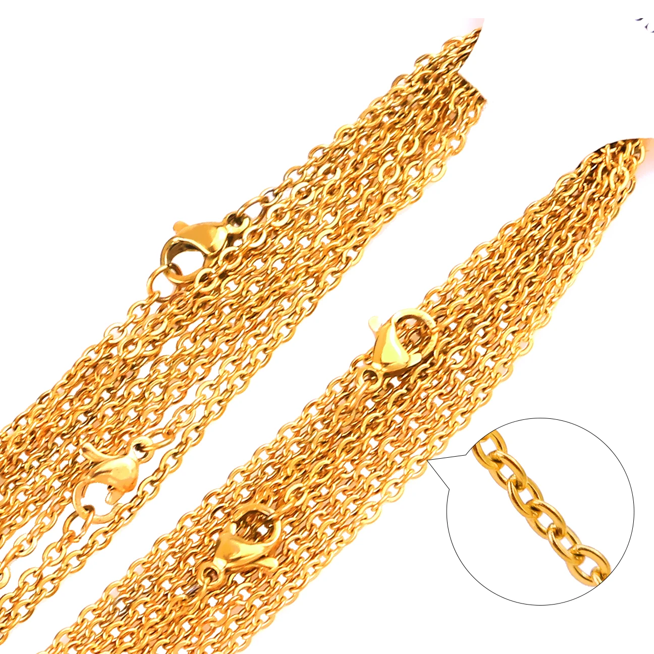 Gold 10 шт./лот, нержавеющая сталь, звено, черное розовое золото/сталь, цепочки, ожерелья, сделай сам, ювелирные изделия, кубинские цепи, костюм - Окраска металла: Gold