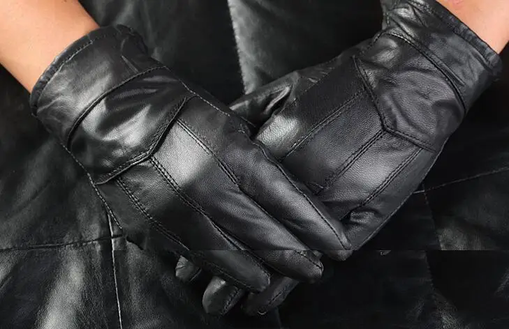 

Autumn and winter men's Genuine leather gloves male outdoor plus velvet thicken sheepskin leather gloves driving gloves R3384