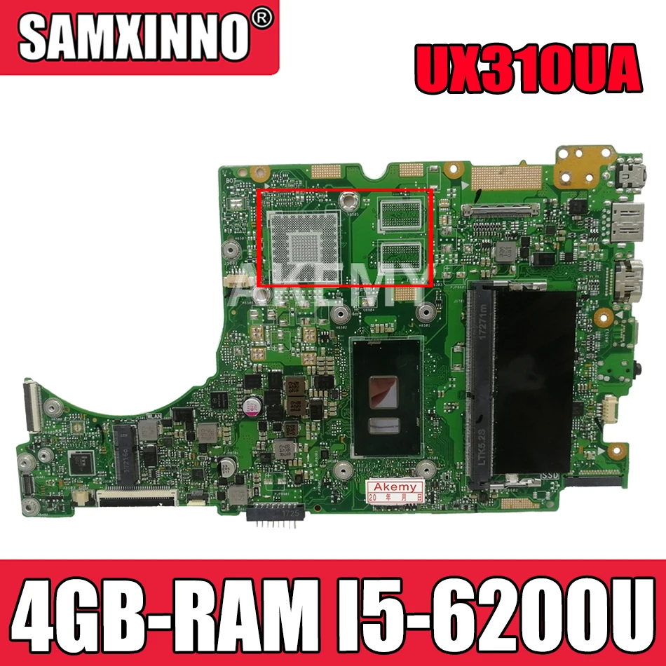 

UX310UA Laptop motherboard for ASUS UX310UQK UX310UQ UX410UQ UX410UQK UX310UV original mainboard 4GB-RAM I5-6200U