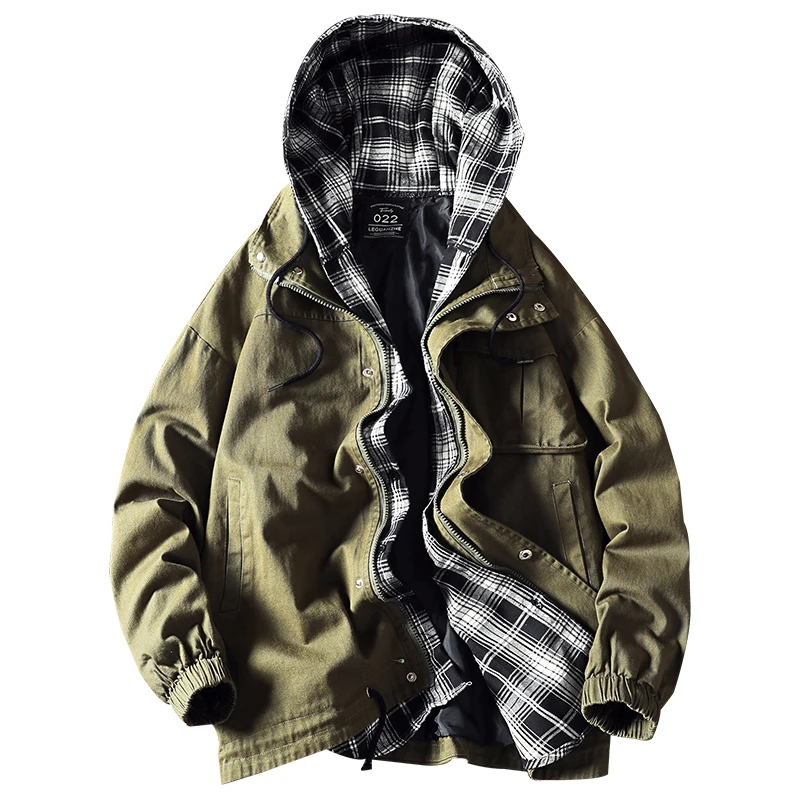 

New men's jacket autumn personality trend handsome fashion youth clothes casual hooded men's new jacket jacket