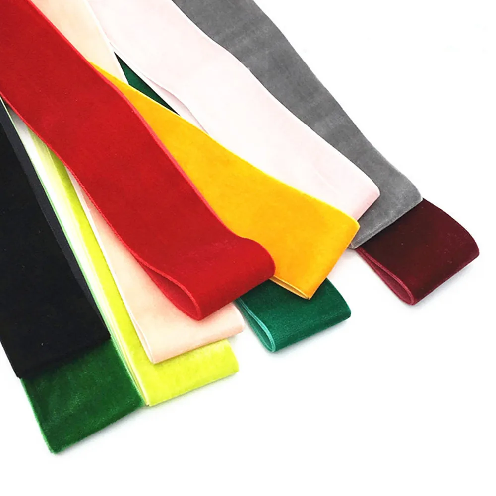 38MM 1/3/5Yards Wine gold black blue Color Single Face Nylon Velvet Ribbon None Stretch Velour Ribbons Webbing DIY Accessories | Дом и сад