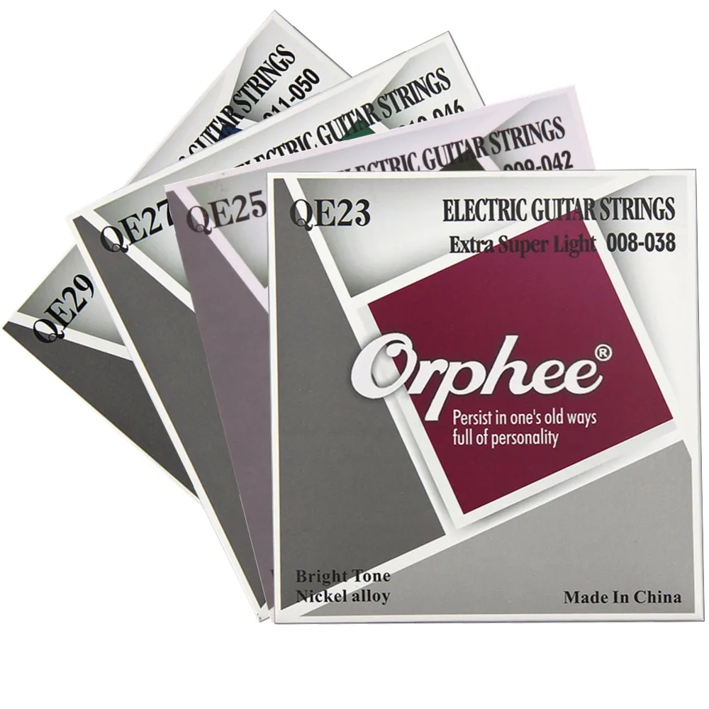 

Orphee QE Electric Guitar Strings Full Set Gauge.008-038 009-042 010-046 011-050 Carbon Steel Strings Guitar Parts Accessories