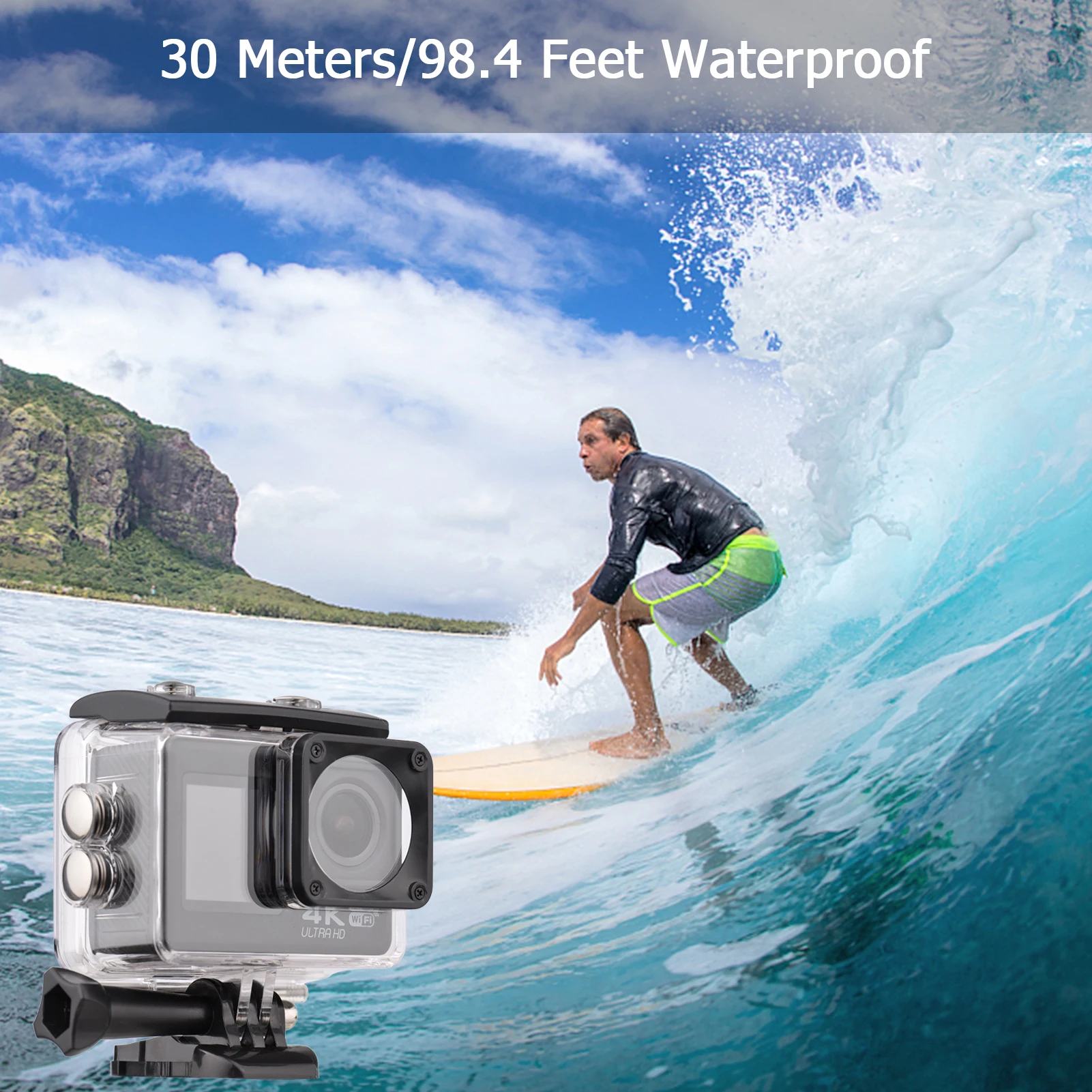 4K 60FPS Ультра HD WiFi видео экшн мини камера 170 ° широкоугольный 30 м Водонепроницаемая
