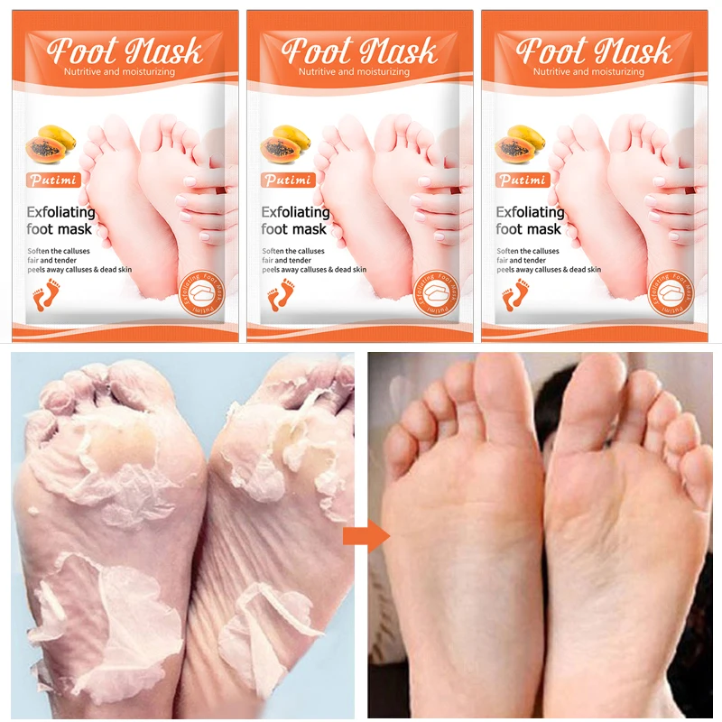 

2Pack=4Pcs Fruit Nourishing Foot Mask for Legs Exfoliating Feet Mask Peeling Remove Dead Skin Moisturizing Pedicure Socks