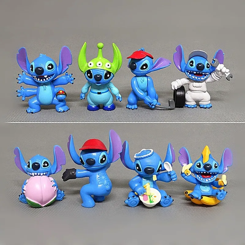 8 шт./компл. кукла Звезда Диснея Baby Stitch Настольная машинка украшение для торта