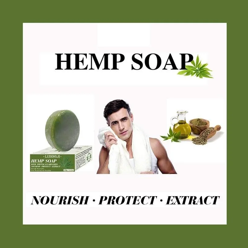 

100Gram Hemp Soap High Purity Extract From Hemp Seeds And Dryness Whitening Moisturizing Anti-inflammation And Pain Skin Re P1L3