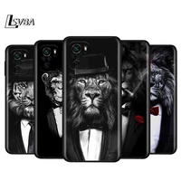 suit gentleman lion for xiaomi redmi note 10s 10 9 9s 9t 8t 8 7 6 5 pro max 5a 4x 4 5g soft silicone black phone case