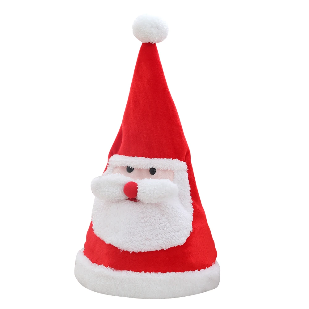 

Jingle Bell Singing Moving Plush Toy Santa Claus Soft Hat Toy Christmas Gift Decoration Cosplay
