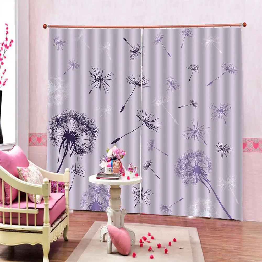 Пользовательские Одуванчик узор окна шторы для гостиной спальни затемненные