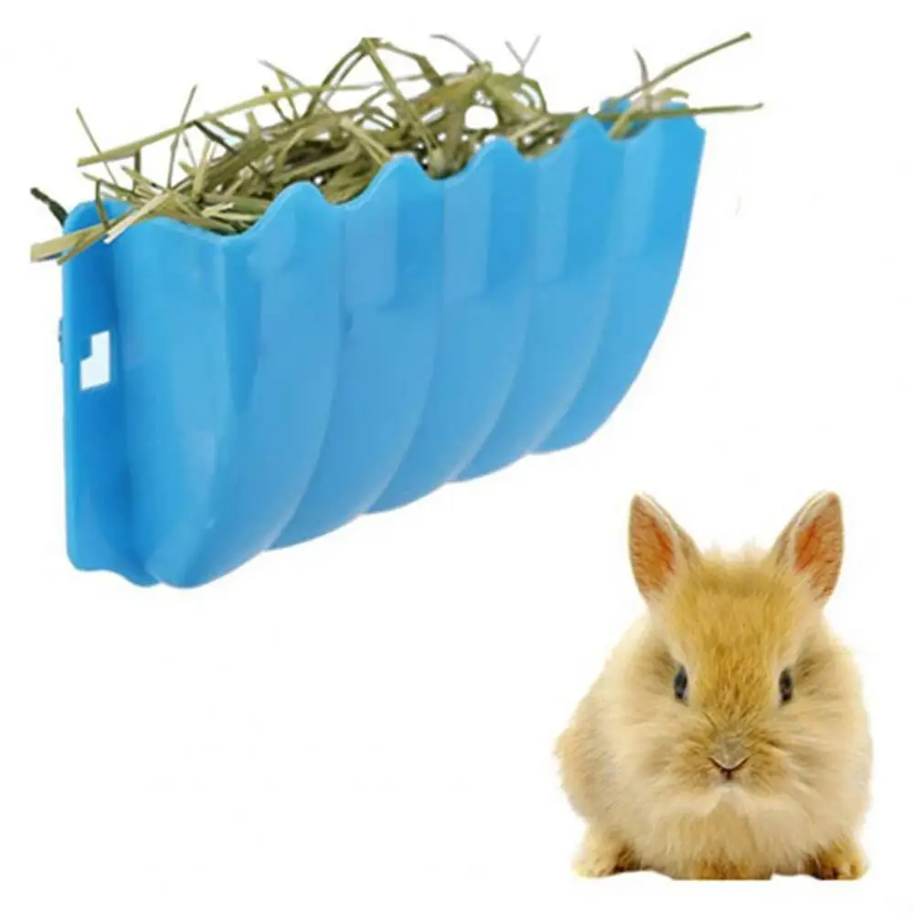 

1Pc Space Saving Plastic Small Pet Rabbit Hanging Grass Feeder Rack Shelf Hay Bowl Holder Box Dispenser Grass Storage Container