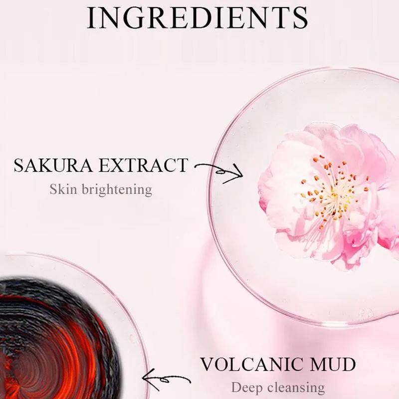 

Sakura Mud Face Mask Deep Cleaning Shrink Pores Moisturizing Oil Control Whitening Skin Refreshing Skin Care Product