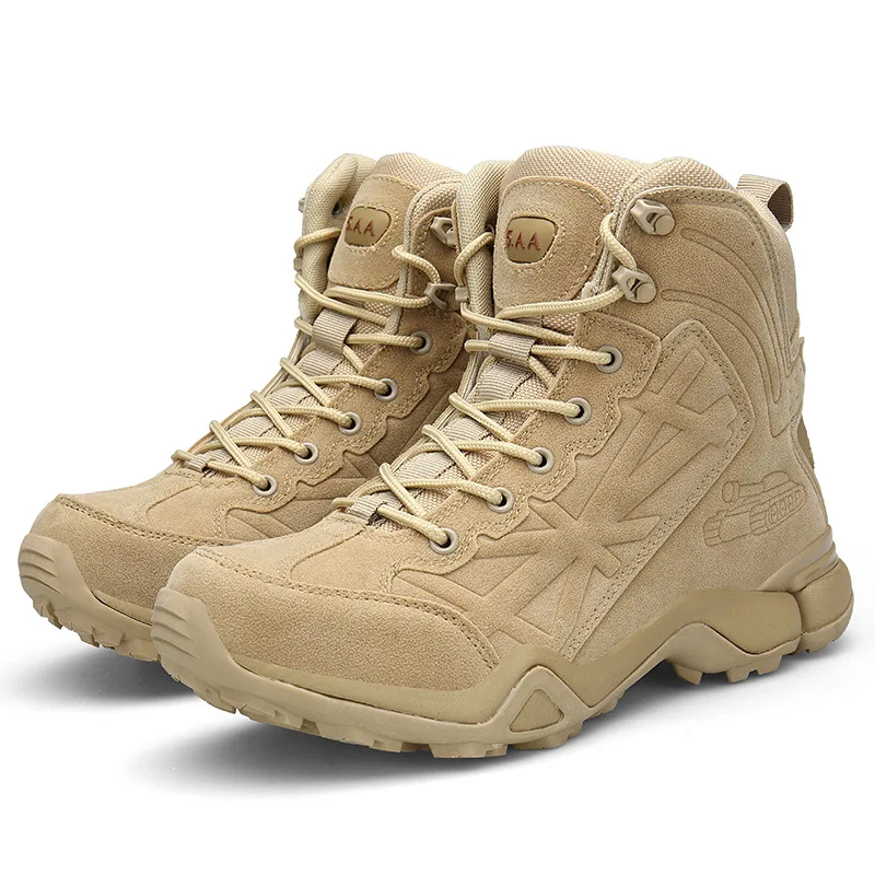 Ботинки мужские из натуральной кожи спецназ тактические на молнии дышащие