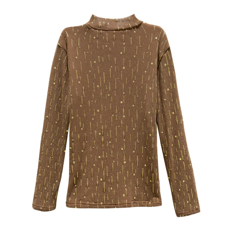 

Spring Autumn New Women Blouses Slim Bottoming Long-sleeved Lace Shirt Hollow Out Casual Office Lady Shirts Mesh Tops Plus Size