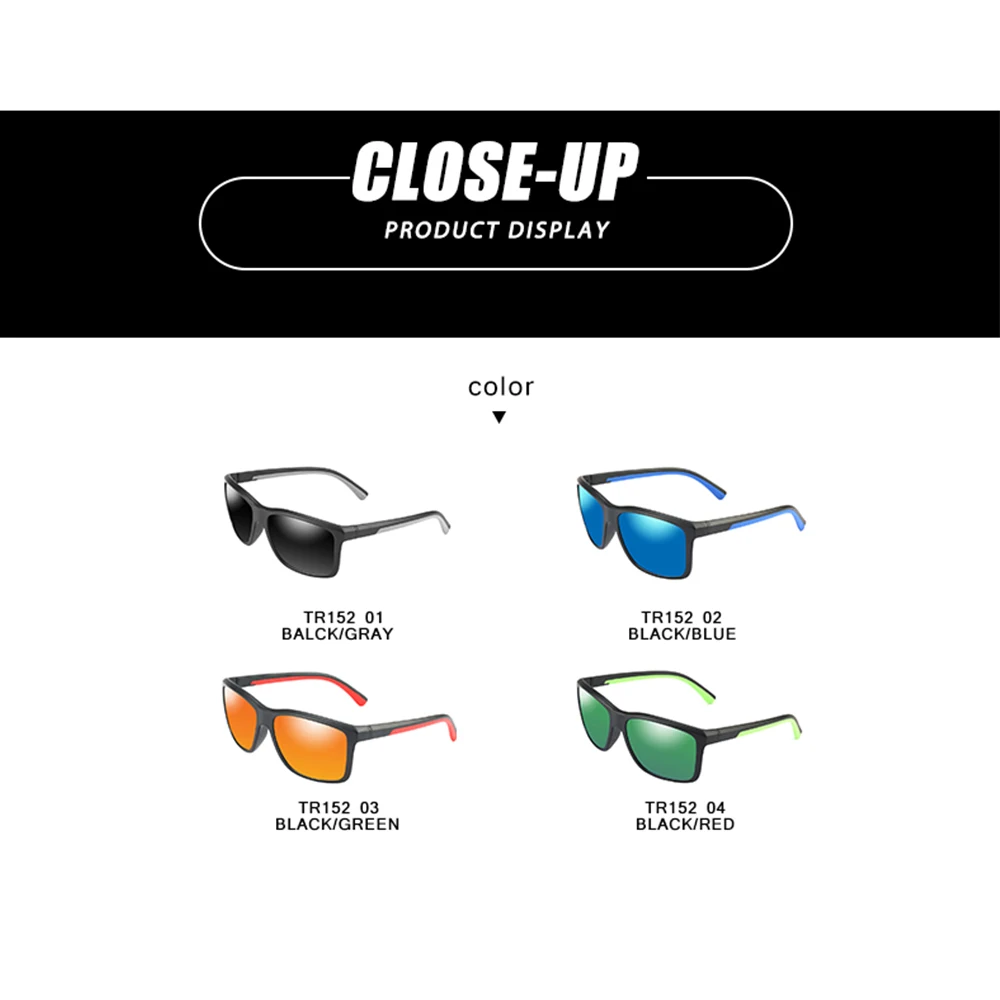 Мужские и женские солнцезащитные очки OUTSUN поляризационные в черной оправе для