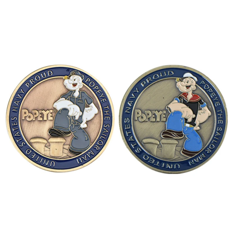 2pcs coins WR Popeye Посеребренная металлическая копия монет мультяшный персонаж копия монеты коллекционные вещи Россия Подарки на день рождения сувениры - Цвет: 2pcs coins