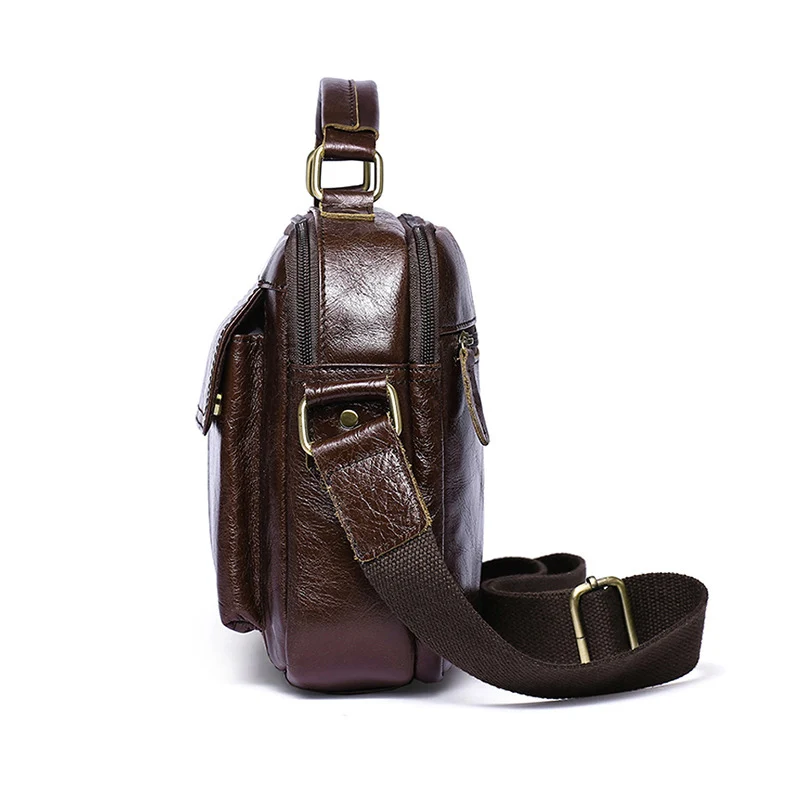 Сумка на плечо мужская из 100% натуральной воловьей кожи мессенджер портфель кросс