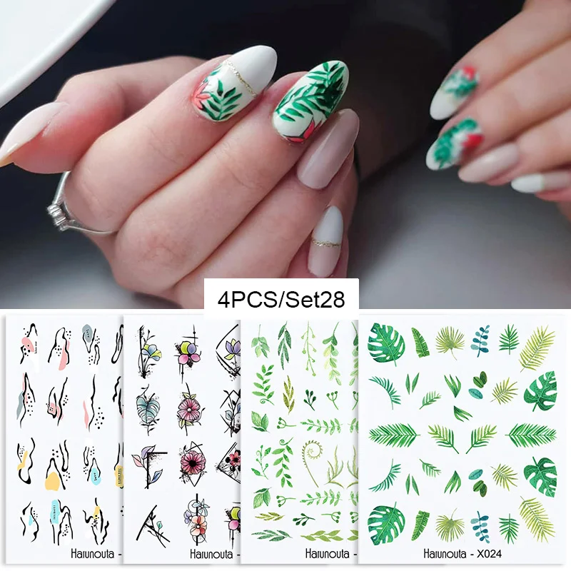 LEMOOC Nail Sticker Set Black Flower Water Transfer Decals Colorful Art Stickers Butterfly Lace Dream Catcher | Красота и здоровье