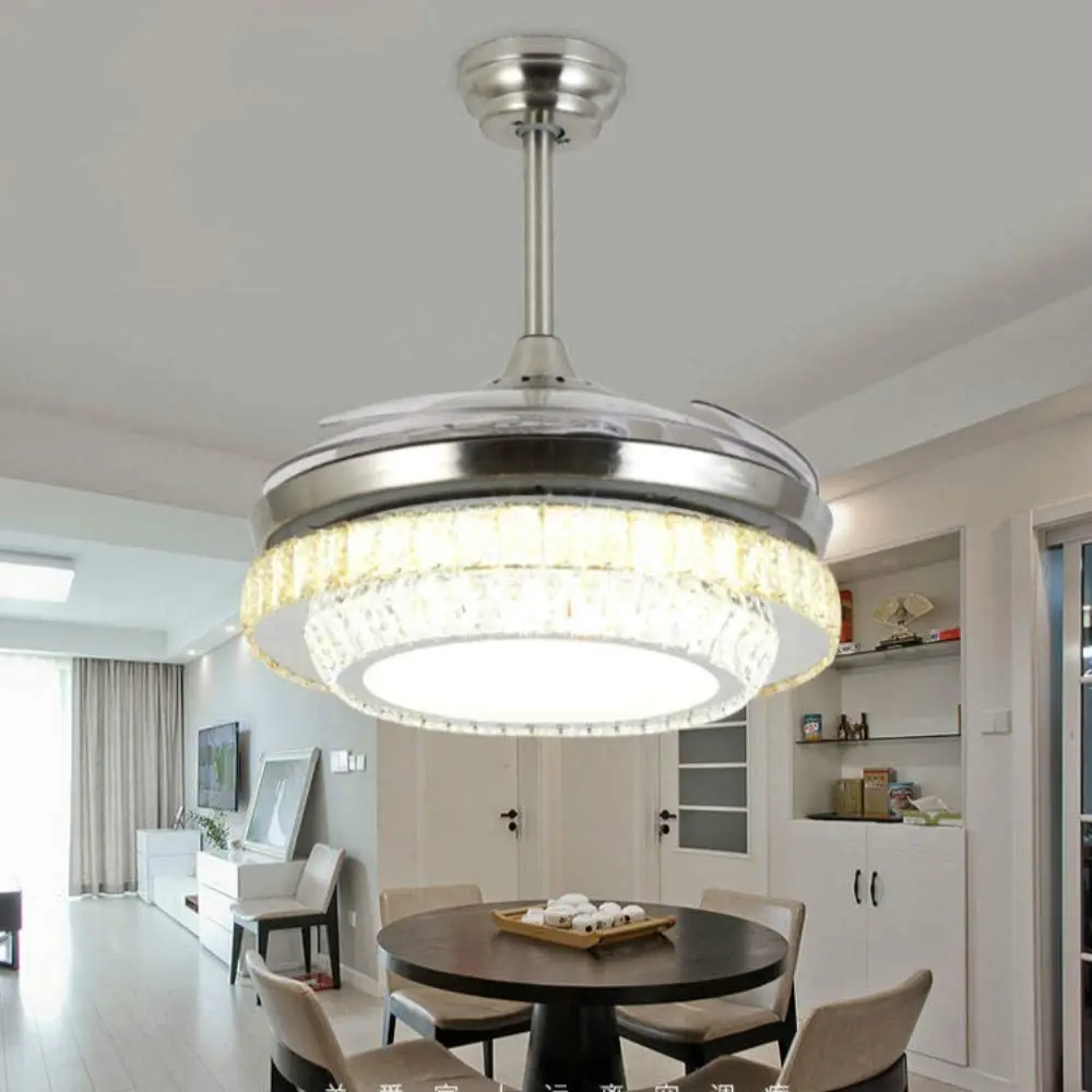 Хрустальный светодиодный светильник 42 дюйма невидимая люстра с дистанционным