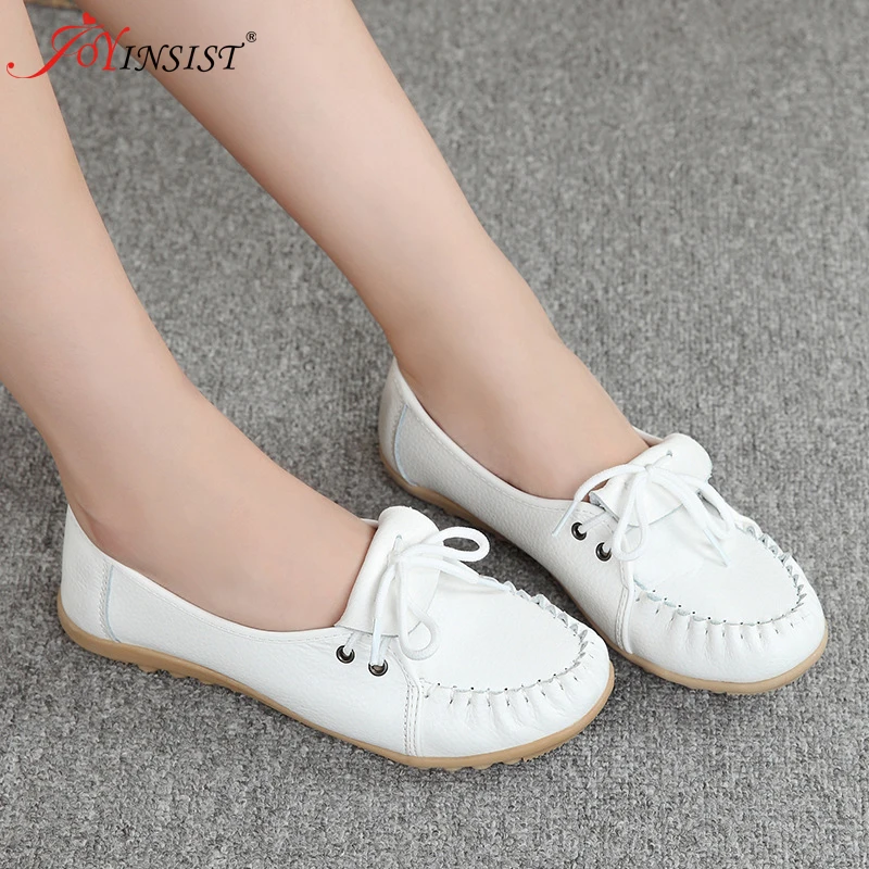 

2021 Autumn New White Shoes Leather Female Low Help Shallow Mouth Flat Shoes Casual Student Shoes Lazy Single Shoes Lace