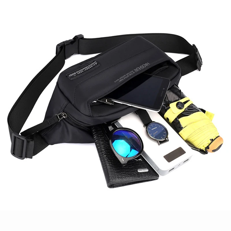 

Men Nylon Waist Bag Fanny Pack High Quality Waterproof Crossbody Bags Hip Bag Large Capacity Fashion Waist Pack Shoulder Packs