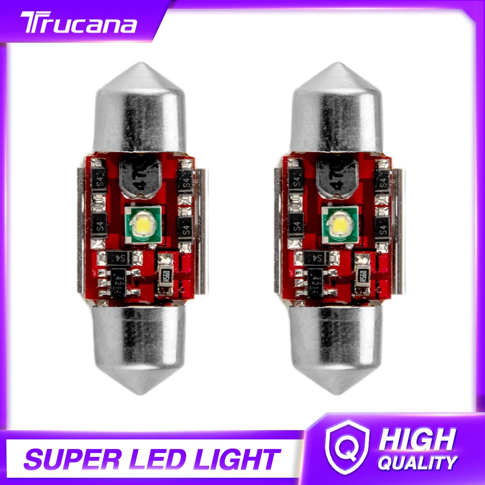 

Trucana 2x Signal Lamp C5W Led Canbus C10W Bulb Festoon Cree Led 31mm Car Interior Light License Plate Lamp 12V 6500K