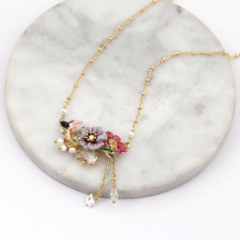 Сочный виноград ручная роспись Эмаль Глазурь ожерелье ювелирные изделия зимний