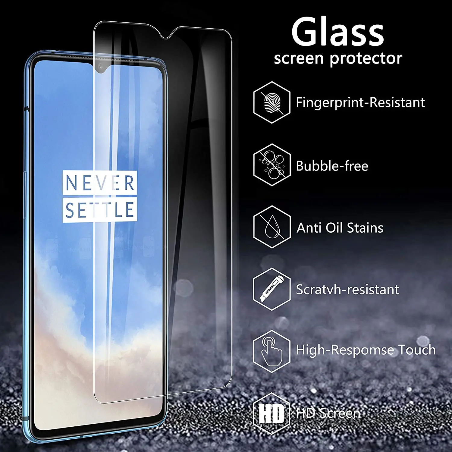 Защитное стекло для OnePlus 7 7T 6T 5T 6 5 3T 3 1+7 1+6 | Мобильные телефоны и аксессуары