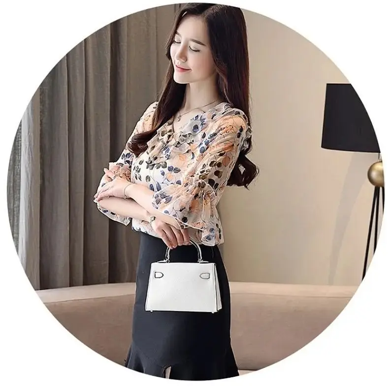 Женская шифоновая рубашка с коротким рукавом большие размеры | одежда