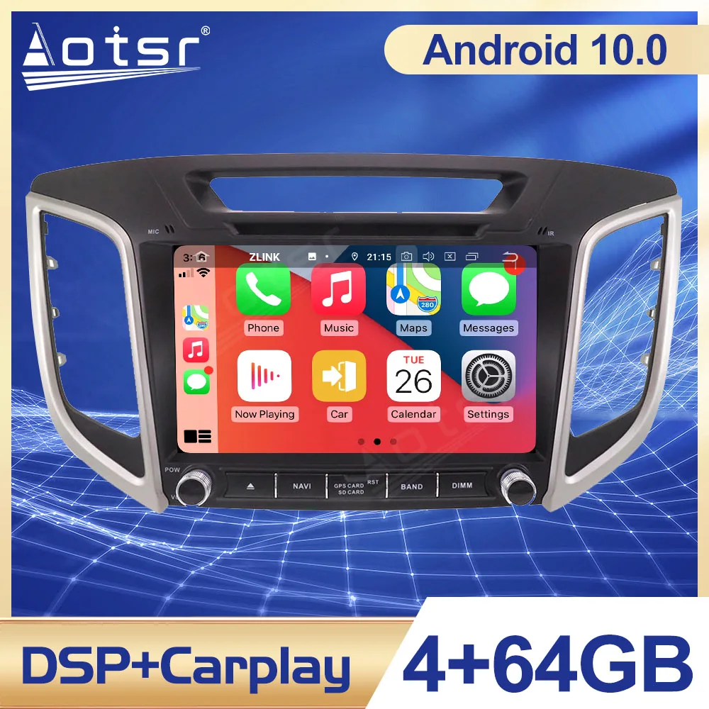 

2 din Android 10.0 PX5/PX6 8core Car Radio Audio Head Unit Multimedia Player GPS Navigation For Hyundai IX45 Santa fe 2014-2018