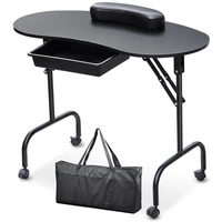 portable manicure table nail desk with carry bag spa beauty salon equipment folding manicure table desk white black
