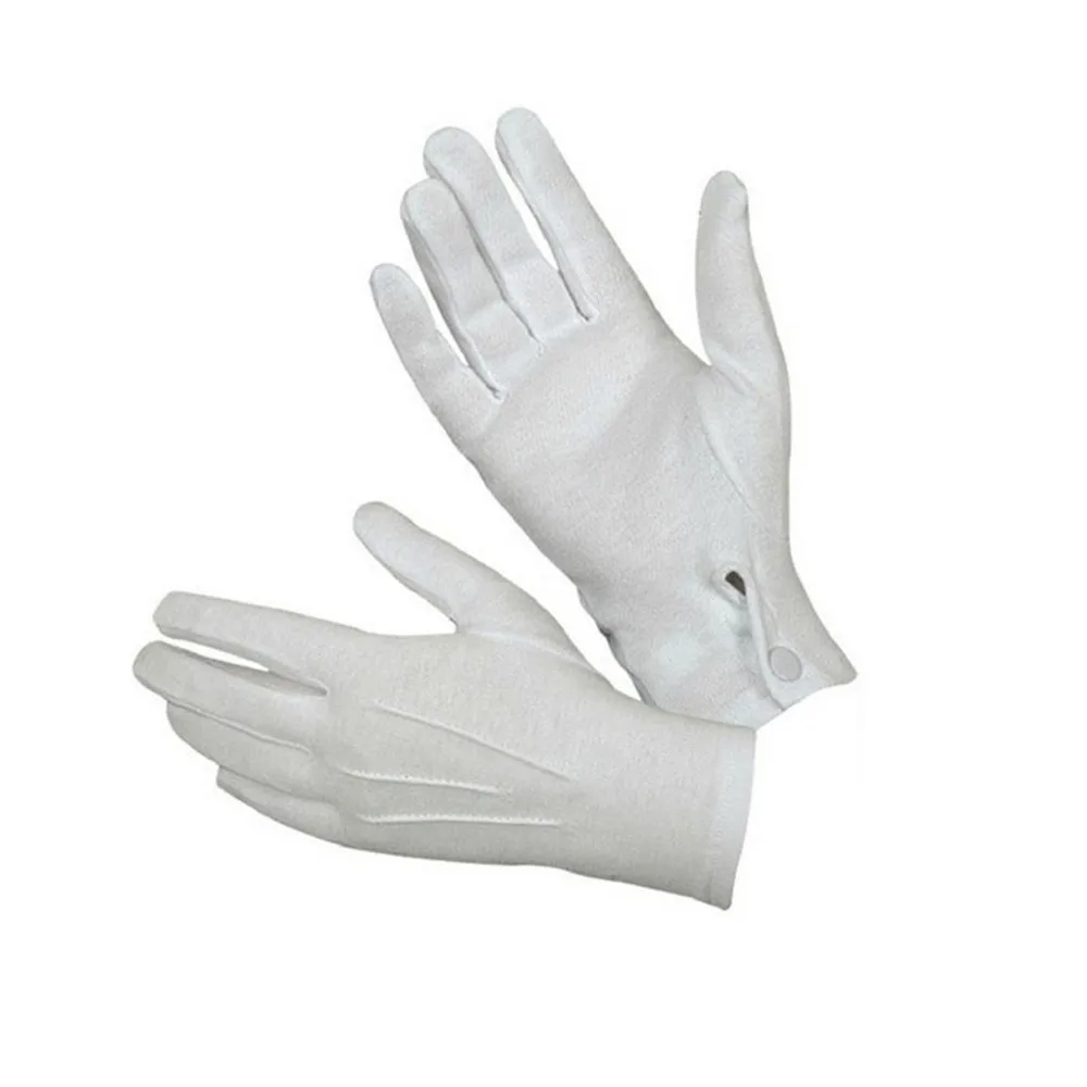 

10Pair White Formal Gloves Tuxedo Honor Guard Parade Santa Men Inspection gloves for Catering Marching band Parade Santa Men