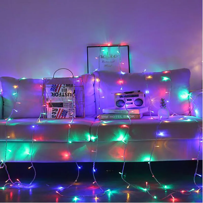 

A - LED light 10M Copper Wire led Cabinet Light Garland Wedding Decor Christmas Fairy string lamp for Indoor Home lighting