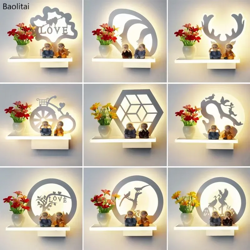 

Modern Led Refreshing Vase Wall Lamp Romantic 15W 220V Bedside Bedroom Living Room Aisle Balcony Children's Room Light Fixture