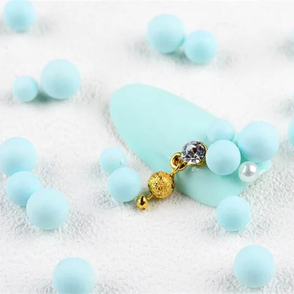 30pcs Colorful Seashell Pearl Nail Rhinestone Matte Bead Matte Resin Rubber Ball Multi-size 3D Manicure Nail Art Decoration - Цвет: 2