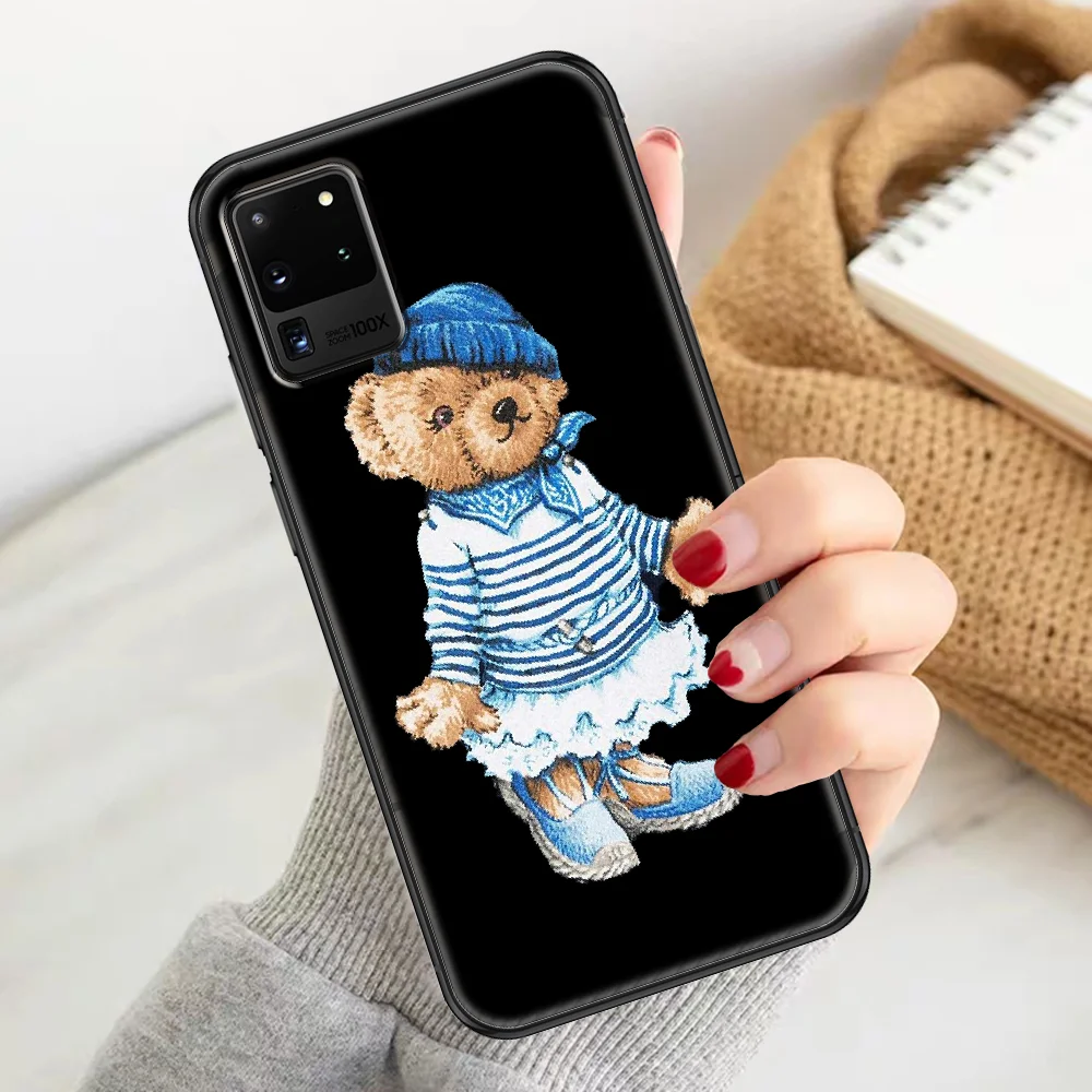 

brand Italy fashion bear Phone case For Samsung Galaxy Note 4 8 9 10 20 S8 S9 S10 S10E S20 Plus UITRA Ultra black trend prime