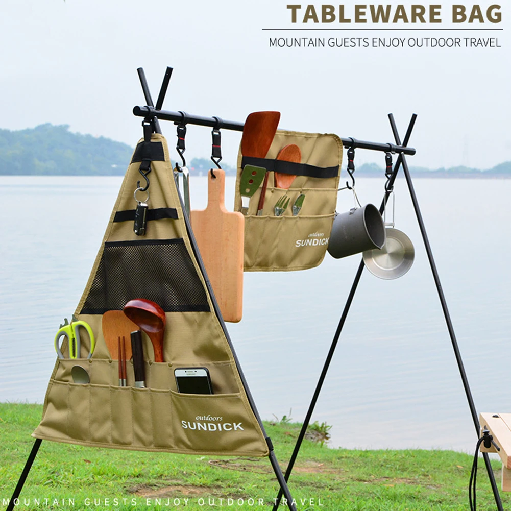 SUNDICK Портативный посуда сумка для хранения из ткани Оксфорд соломы Ножи и вилка