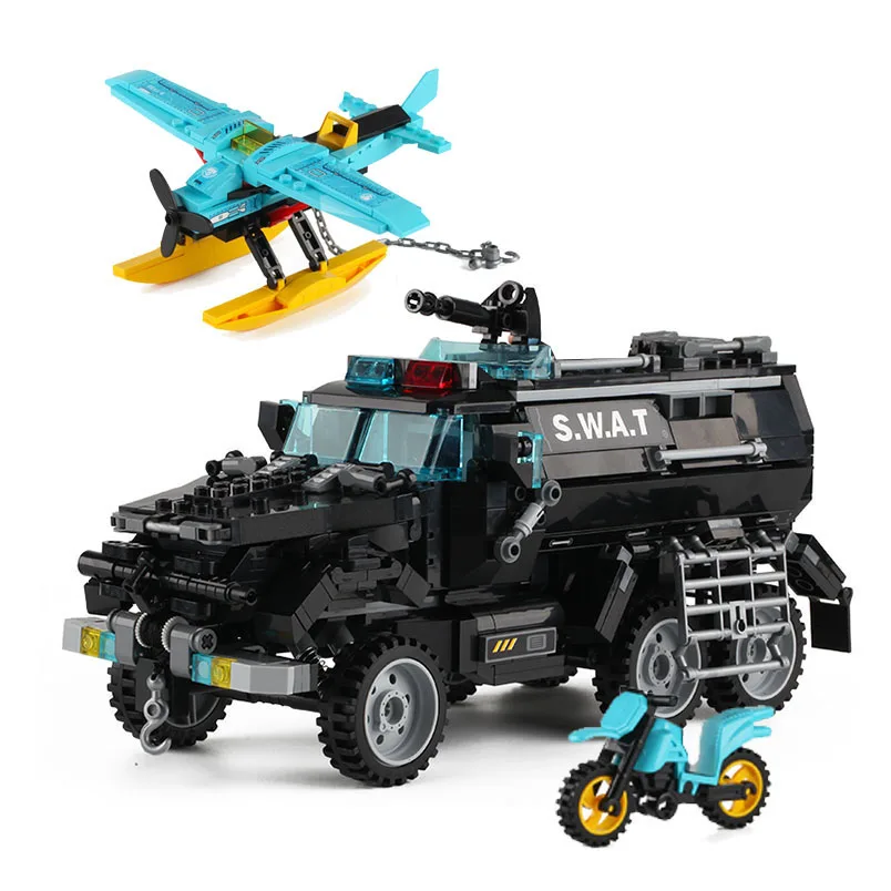 Просвечивающий строительный блок городской бронированный автомобиль против