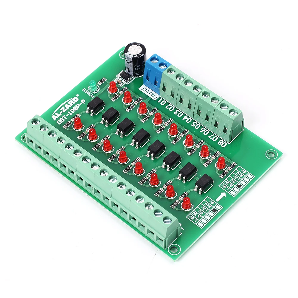 Optocoupler Isolation Board Voltage Converter 24V to 5V 8 Channel Bit Isolated Module PLC Signal Level PNP Output | Электронные