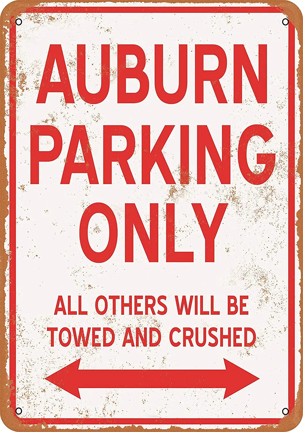 

WallColor 8*12 Metal Sign Auburn Parking ONLY Vintage Look