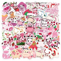 103050pcs kawaii pink strawberry cow cute stickers diy skateboard guitar laptop luggage phone decal graffiti stickers kids toy