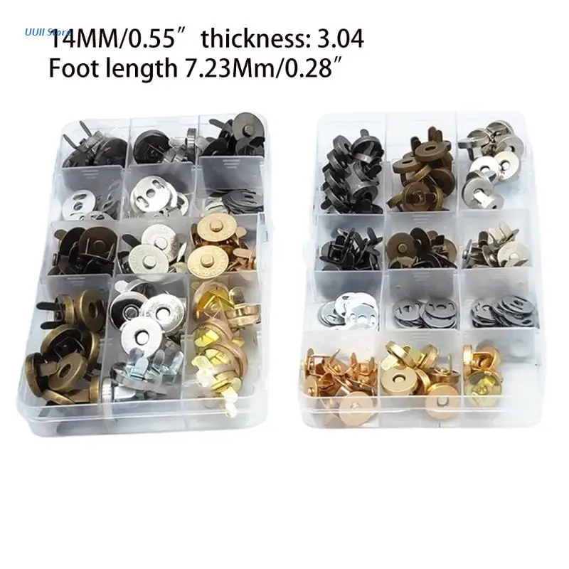 

Durable Metal Button Used for Handbag Wallet Purse 40Pcs14/18mm Magnetic Snaps