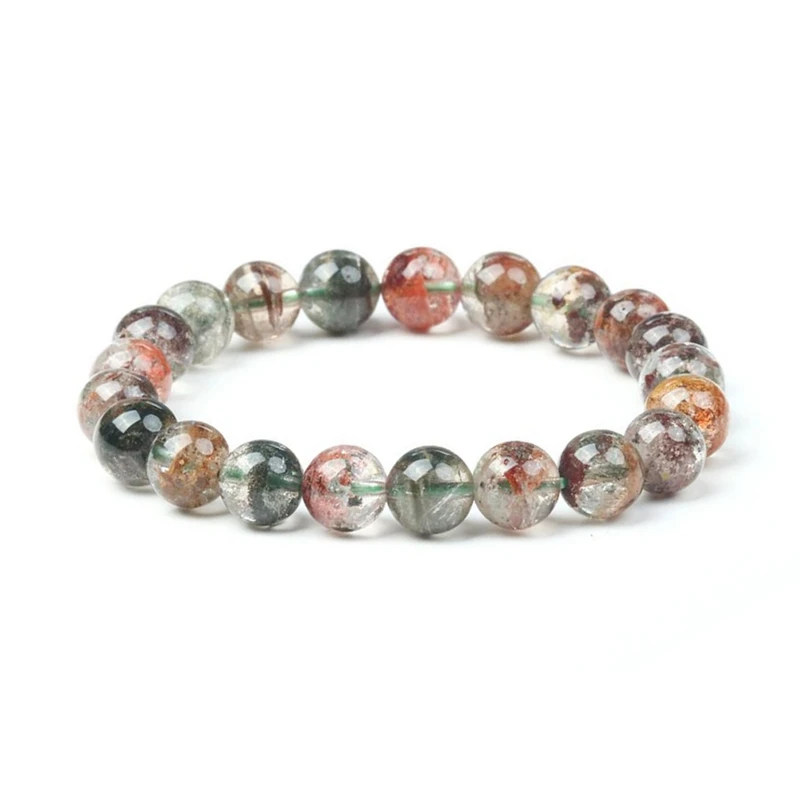 

Природный зеленый кристалл призрак бисерный Браслет Модные ювелирные изделия в офисном стиле браслет Cornucopia подарок на день Святого Валент...